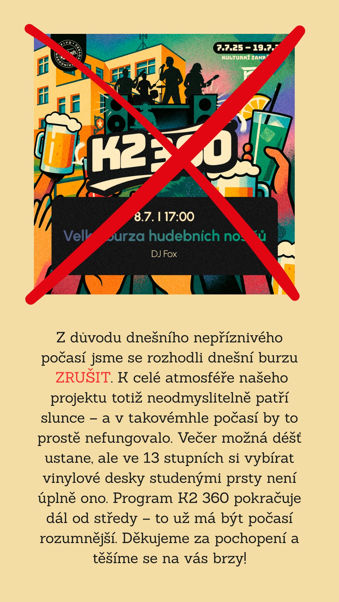 ZRUŠENO !!!! K2 360/ BURZA HUDEBNÍCH NOSIČŮ
